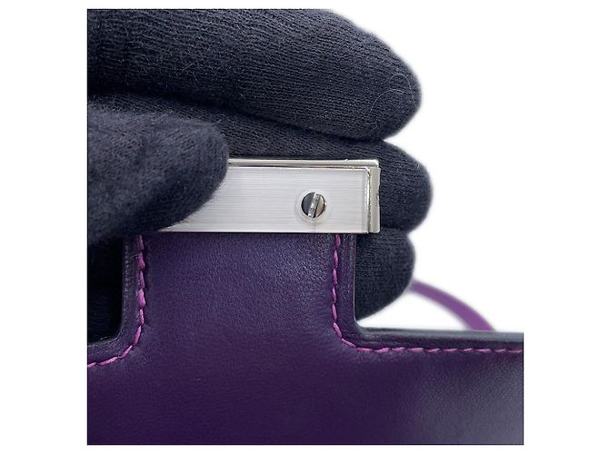 Hermès Borsa a tracolla Hermes Mini Constance 3 Verso Viola scuro - vista 9
