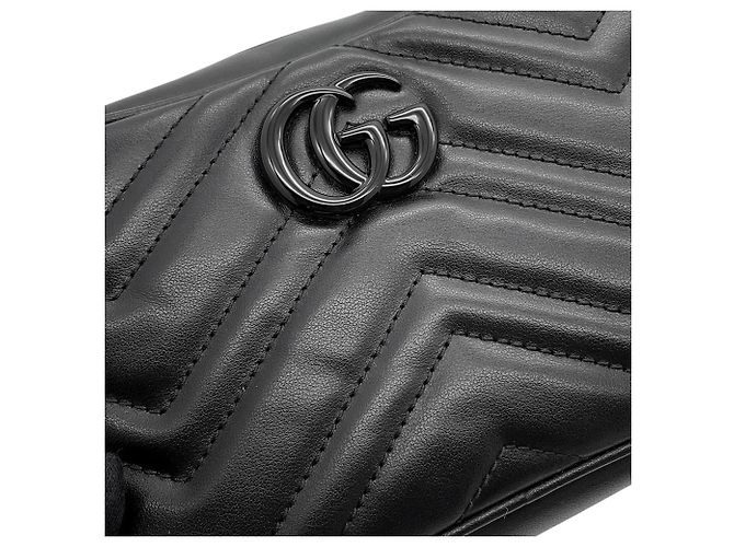 Borsa a tracolla mini Gucci GG Marmont Nero - vista 8