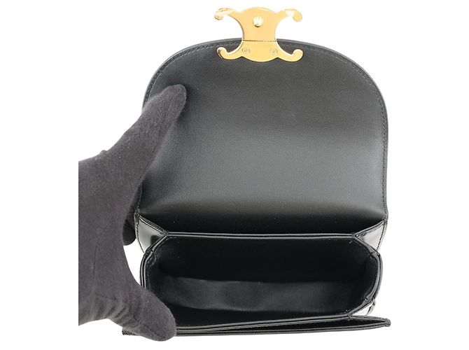 Céline Celine Triomphe Mini Buzas Handtasche Schwarz - Ansicht 7
