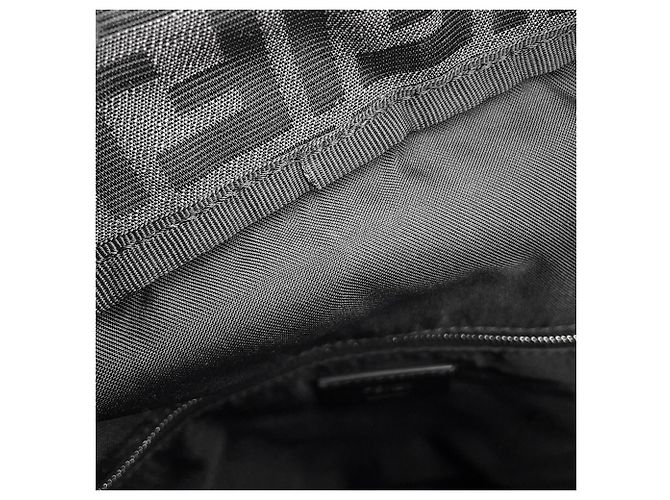 Fendi FF Jacquard Leder-Rucksack mit Kordzug Schwarz - Ansicht 11