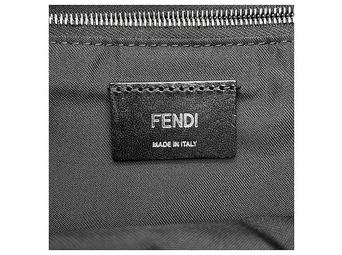 Fendi FF Jacquard Leder-Rucksack mit Kordzug Schwarz - Ansicht 16