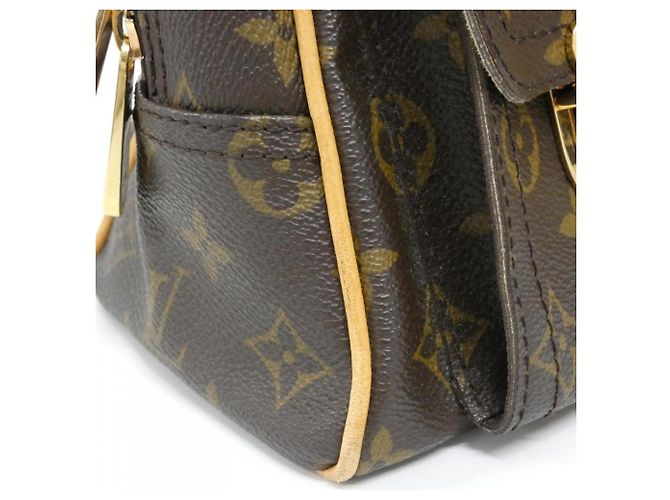 Borsa Louis Vuitton Monogram Manhattan PM Marrone - vista 4
