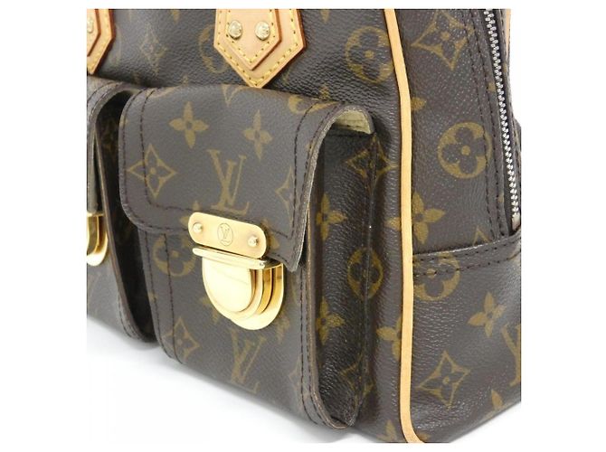 Borsa Louis Vuitton Monogram Manhattan PM Marrone - vista 5