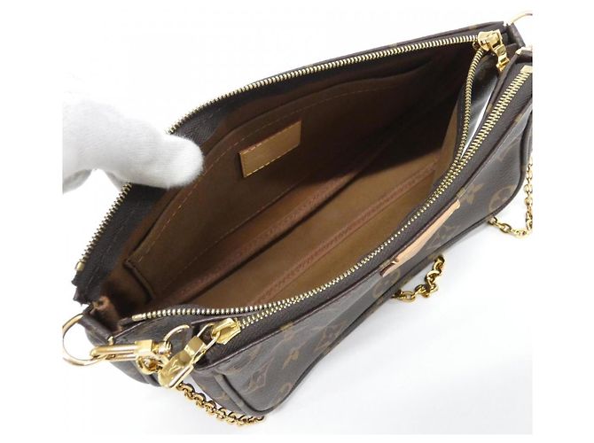 Louis Vuitton Monogram Multi Pochette Accessoires M44813 Shoulder Bag Marrone Cachi - vista 7