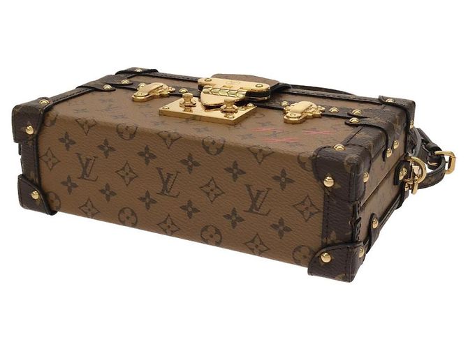 Borsa a tracolla Louis Vuitton Monogram Reverse Petite Malle Marrone - vista 3