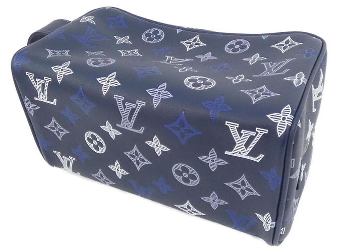 Necessaire Louis Vuitton Monogram Shadow Locker Blu Blu navy - vista 3
