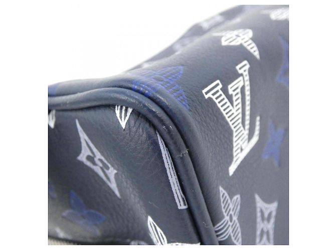 Necessaire Louis Vuitton Monogram Shadow Locker Blu Blu navy - vista 4