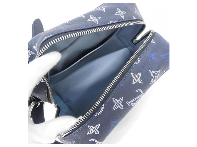 Necessaire Louis Vuitton Monogram Shadow Locker Blu Blu navy - vista 7