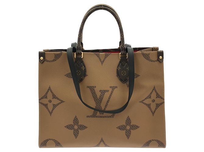 Borsa Louis Vuitton Monogram Giant OnTheGo MM Marrone - vista 2