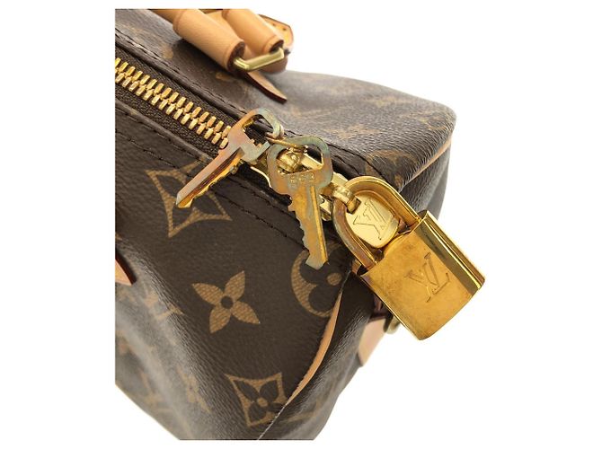 Borsa Boston Louis Vuitton Monogram Speedy Bandoulière Marrone - vista 5