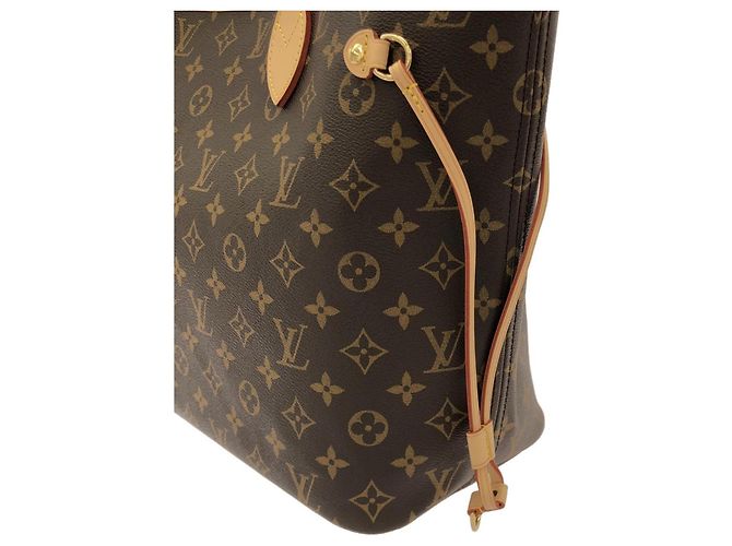 Borsa Louis Vuitton Monogram Neverfull MM Marrone - vista 3