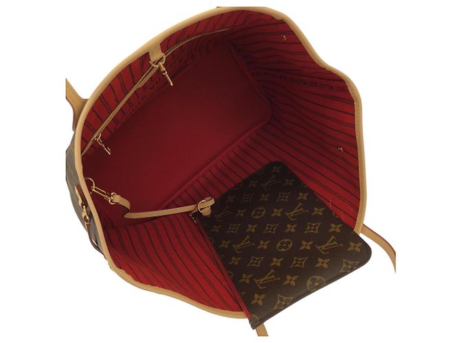 Borsa Louis Vuitton Monogram Neverfull MM Marrone - vista 7