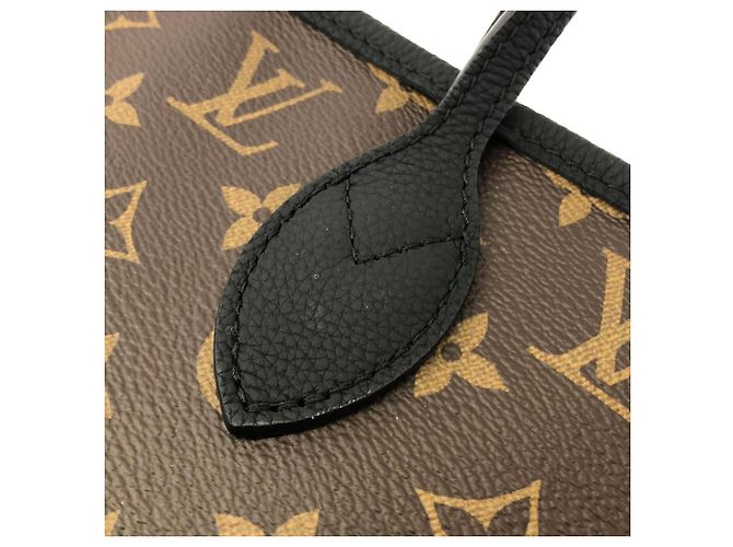 Borsa Louis Vuitton Monogram Neverfull Inside Out MM Marrone - vista 4