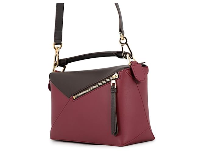 Borsa Loewe Puzzle Small Bordò Cioccolato - vista 2