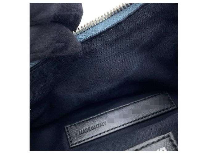Borsa a spalla Balenciaga Le Cagole XS in denim distressed Blu - vista 10