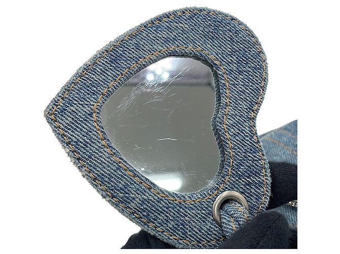 Borsa a spalla Balenciaga Le Cagole XS in denim distressed Blu - vista 15