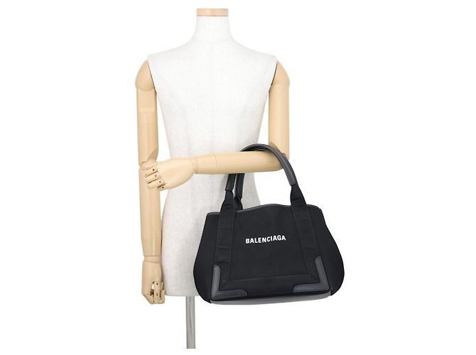 Borsa Tote Balenciaga Navy Cabas S Nera Nero - vista 4