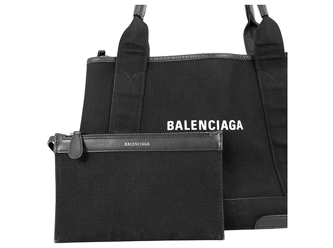 Borsa Tote Balenciaga Navy Cabas S Nera Nero - vista 6