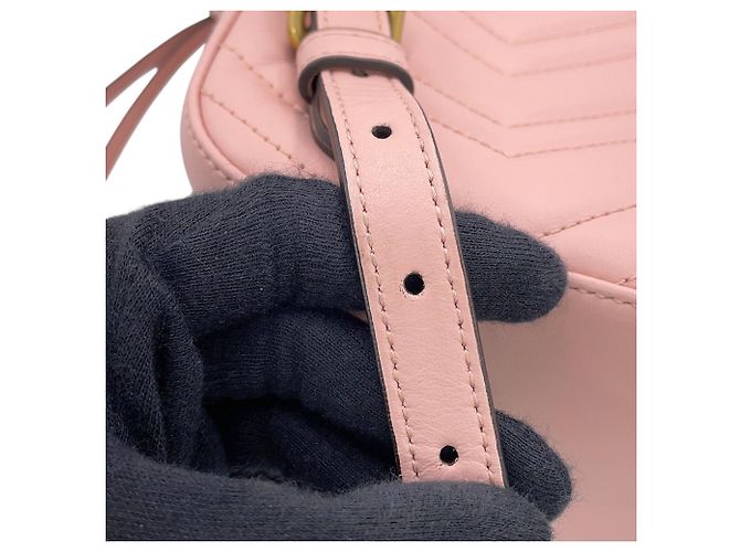 Gucci GG Marmont Leder-Rucksack Pink - Ansicht 10