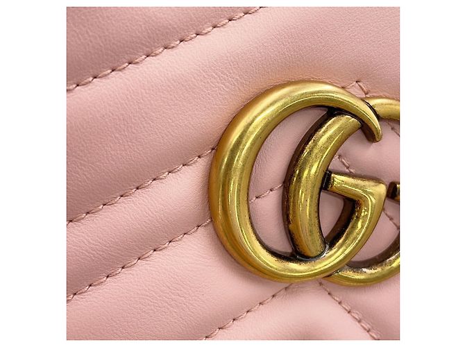 Gucci GG Marmont Leder-Rucksack Pink - Ansicht 14