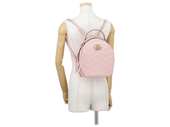 Gucci GG Marmont Leder-Rucksack Pink - Ansicht 4