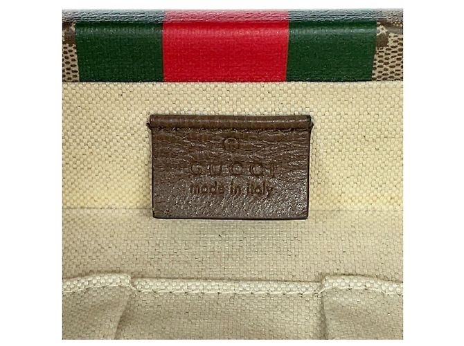 Borsa Gucci Ophidia GG Supreme Savoy Marrone Verde - vista 17