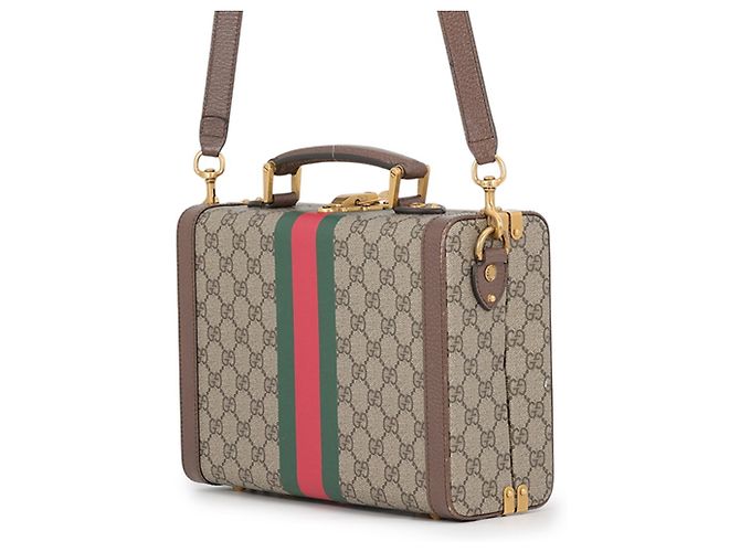 Borsa Gucci Ophidia GG Supreme Savoy Marrone Verde - vista 2
