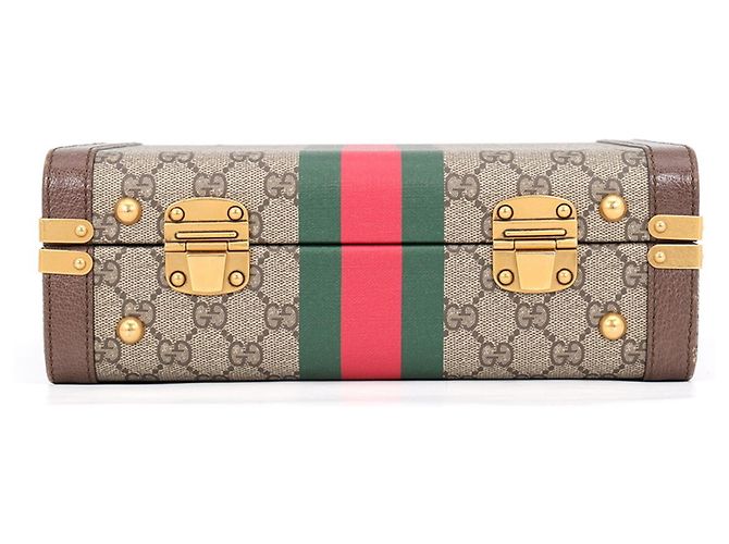 Borsa Gucci Ophidia GG Supreme Savoy Marrone Verde - vista 3