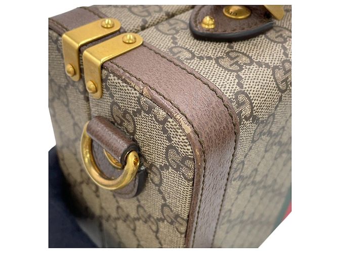 Borsa Gucci Ophidia GG Supreme Savoy Marrone Verde - vista 8