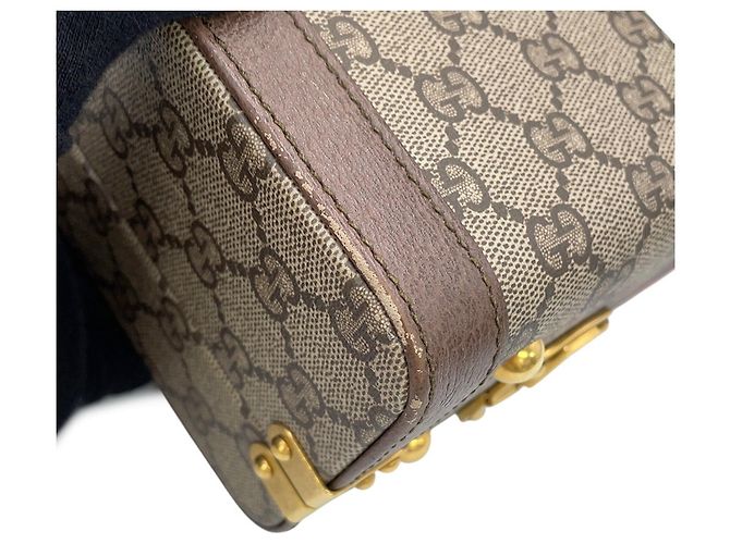 Borsa Gucci Ophidia GG Supreme Savoy Marrone Verde - vista 9
