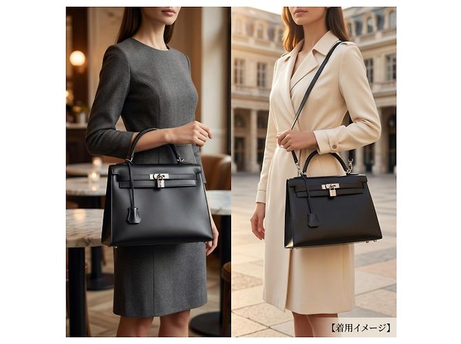 Hermès Borsa a tracolla Hermes Kelly 32 Nero - vista 16