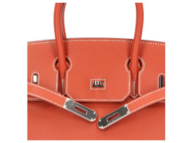 Hermès Hermes Birkin 30 Handtasche Weiß Rot Orange - Ansicht 10