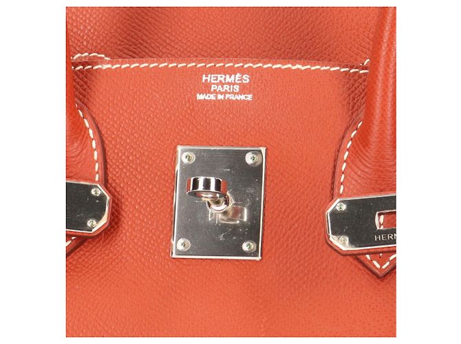 Hermès Hermes Birkin 30 Handtasche Weiß Rot Orange - Ansicht 11