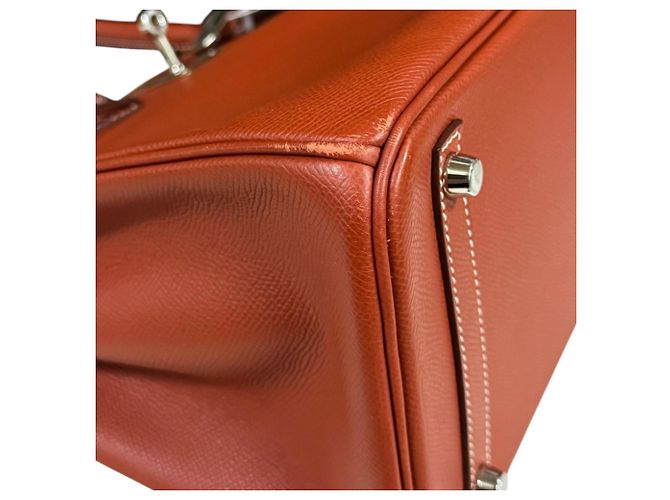 Hermès Hermes Birkin 30 Handtasche Weiß Rot Orange - Ansicht 13