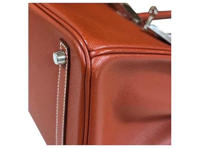 Hermès Hermes Birkin 30 Handtasche Weiß Rot Orange - Ansicht 14