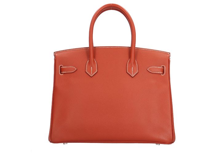 Hermès Hermes Birkin 30 Handtasche Weiß Rot Orange - Ansicht 3