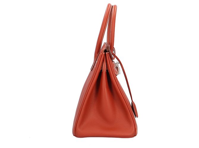 Hermès Hermes Birkin 30 Handtasche Weiß Rot Orange - Ansicht 4