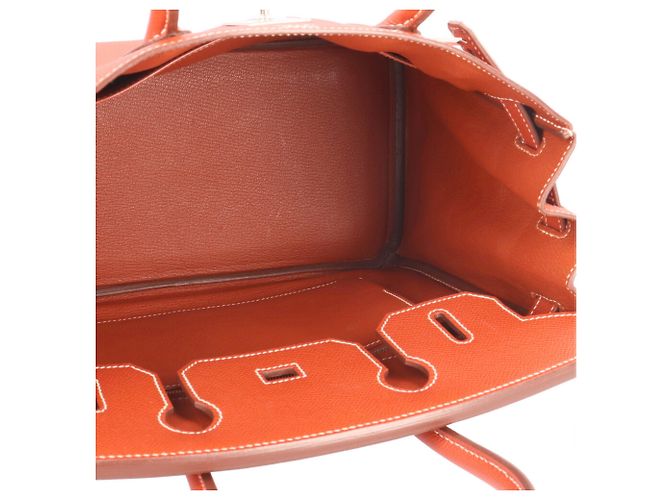 Hermès Hermes Birkin 30 Handtasche Weiß Rot Orange - Ansicht 9