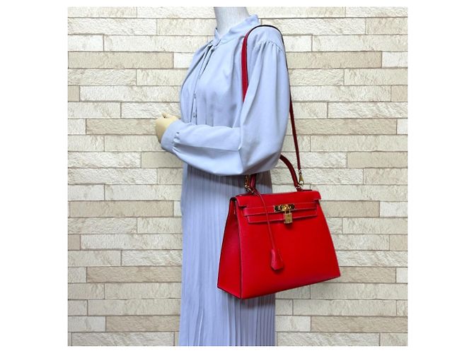 Hermès Borsa a tracolla Hermes Kelly 28 Rosso - vista 2