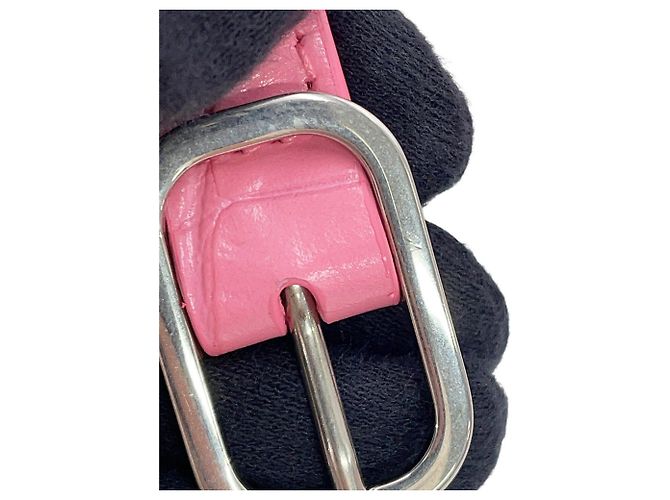 Borsa a tracolla Balenciaga XX Small Flap in pelle goffrata rosa - vista 15