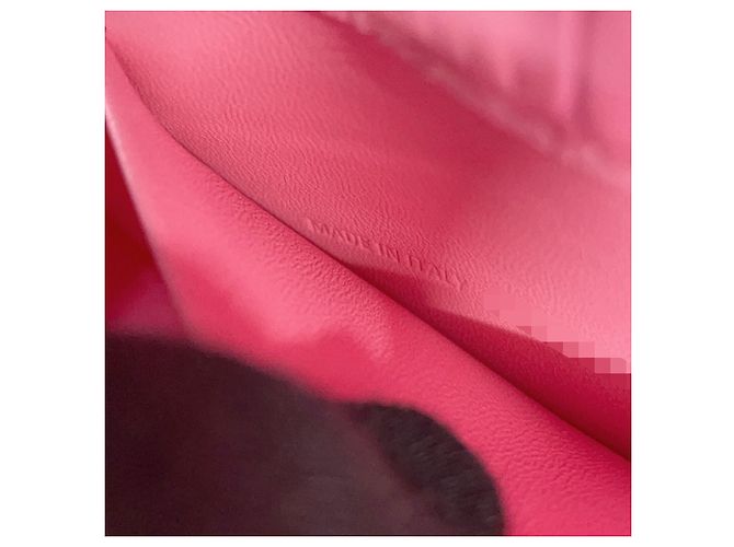 Borsa a tracolla Balenciaga XX Small Flap in pelle goffrata rosa - vista 17