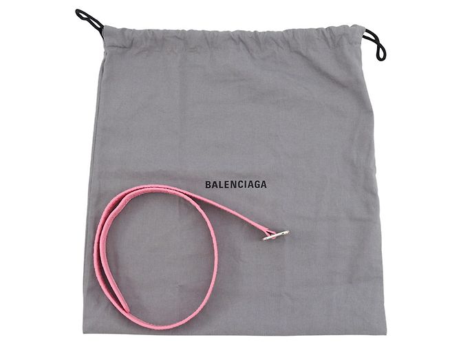 Borsa a tracolla Balenciaga XX Small Flap in pelle goffrata rosa - vista 18