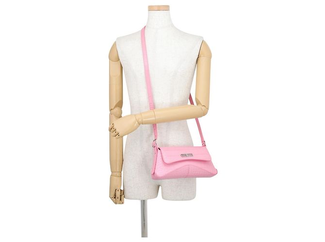 Borsa a tracolla Balenciaga XX Small Flap in pelle goffrata rosa - vista 5