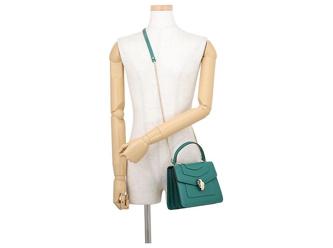Bulgari Borsa Bvlgari Serpenti Forever in Emerald Green - vista 5