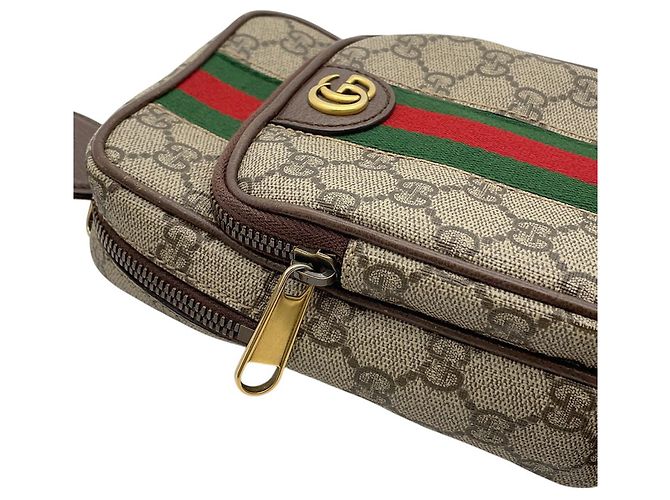 Borsa a tracolla Gucci Ophidia GG Supreme Rosso Beige Verde - vista 10