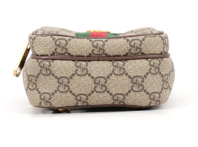 Borsa a tracolla Gucci Ophidia GG Supreme Rosso Beige Verde - vista 4
