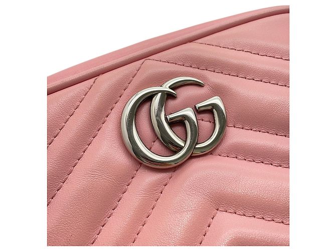 Borsa a tracolla mini con catena Gucci GG Marmont Rosa - vista 10
