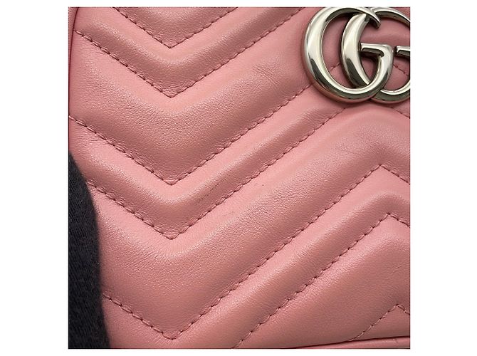 Borsa a tracolla mini con catena Gucci GG Marmont Rosa - vista 7