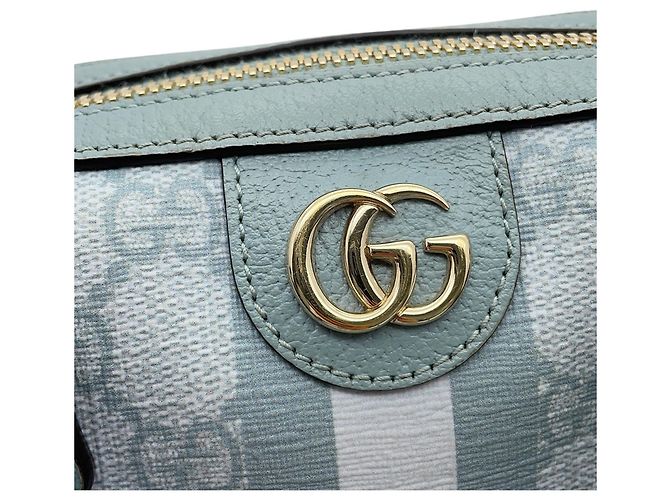 Borsa a tracolla Gucci Ophidia Super Mini Blu chiaro - vista 11