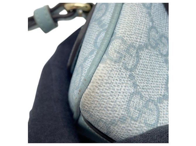 Borsa a tracolla Gucci Ophidia Super Mini Blu chiaro - vista 12